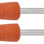 Конус ЗУБР абразивный шлифовальный на шпильке, P120, d 9,5x19,0х3,2 мм, L 45мм, 2шт/35912