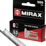 Скобы 6 мм для степлера узкие тип 53, 1000 шт MIRAX 3153-06